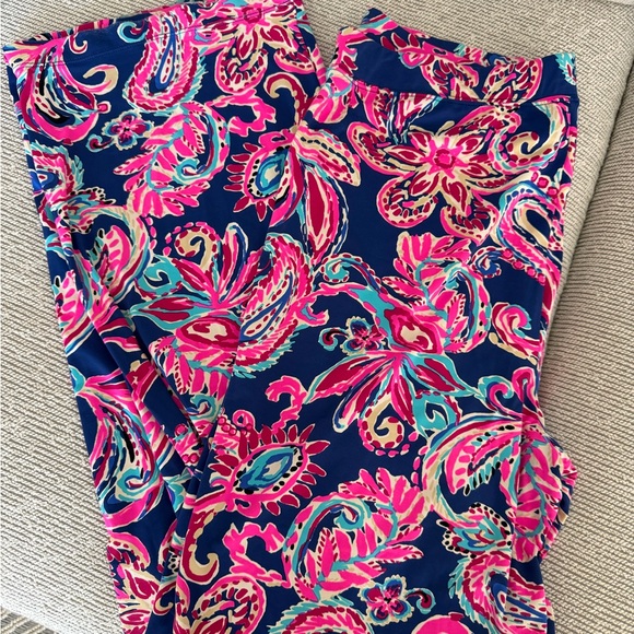Lilly Pulitzer Pink and Blue Wide Leg Pants - Picture 2 of 5